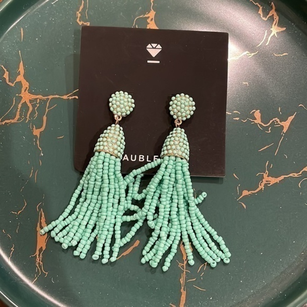 Brand new BaubleBar Tassle Blue Beaded Earring